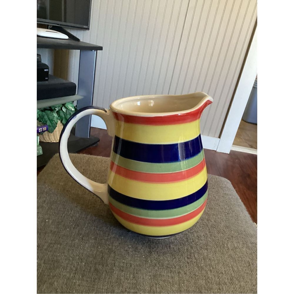 Vintage Hand Painted Swirl Pitcher
